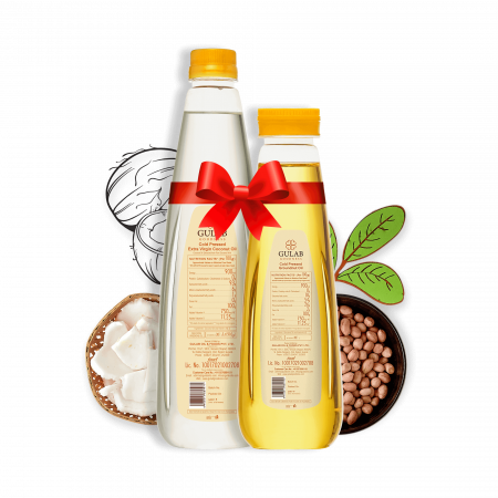Cold Pressed Extra Virgin Coconut Oil 1L + Cold Pressed Groundnut Oil 200 ml
